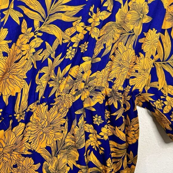 PrettyLittleThing Cobalt Tropical Print Batwing Split Leg Maxi Dress Sz 10 NWOT - Picture 9 of 11